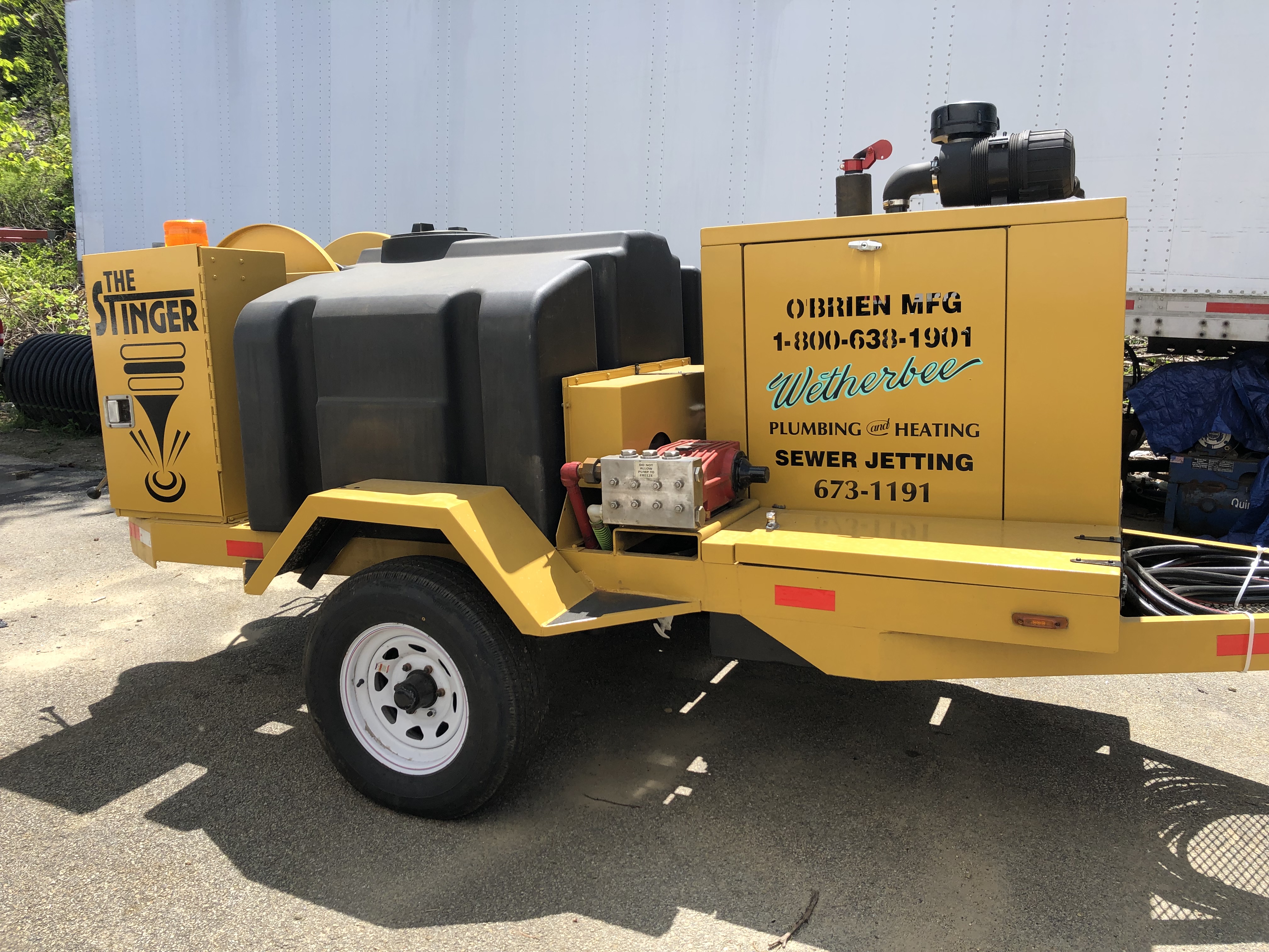 Wetherbee sewer jetting trailer equipment